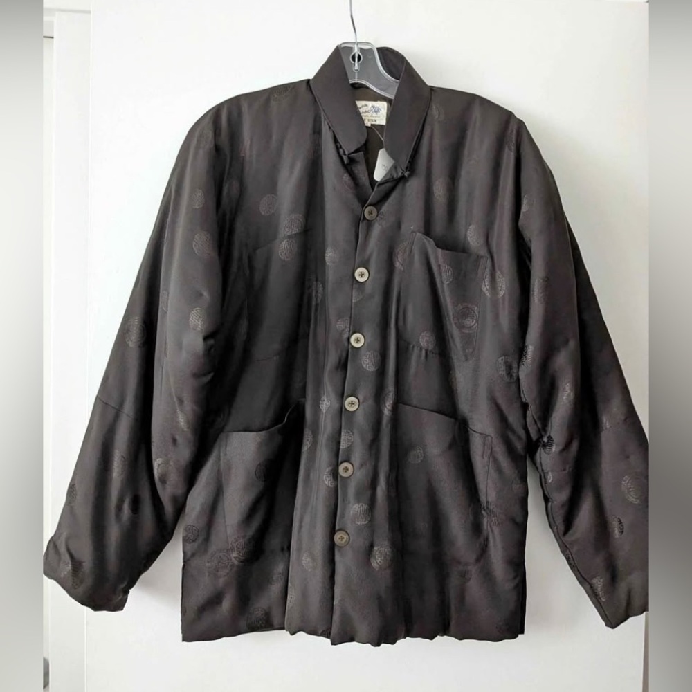 Double Horse Dark Brown Traditional Chinese Silk Jacket